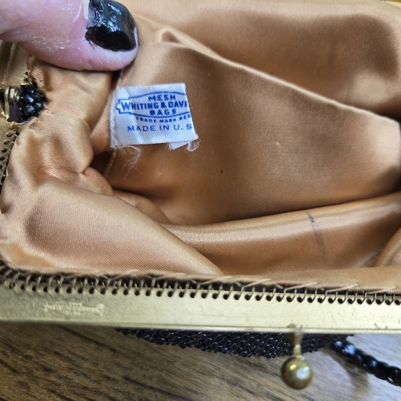 Vtg Whiting & Davis Mesh Metal Gunmetal Handbag - Picture 3 of 9